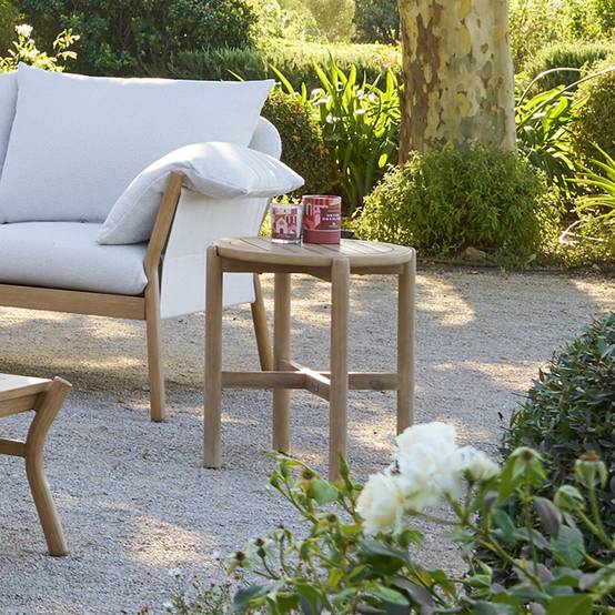 Hesperide - Table d appoint de jardin ronde "Deona" 50cm x 54cm en acacia Hespéride - Image 1