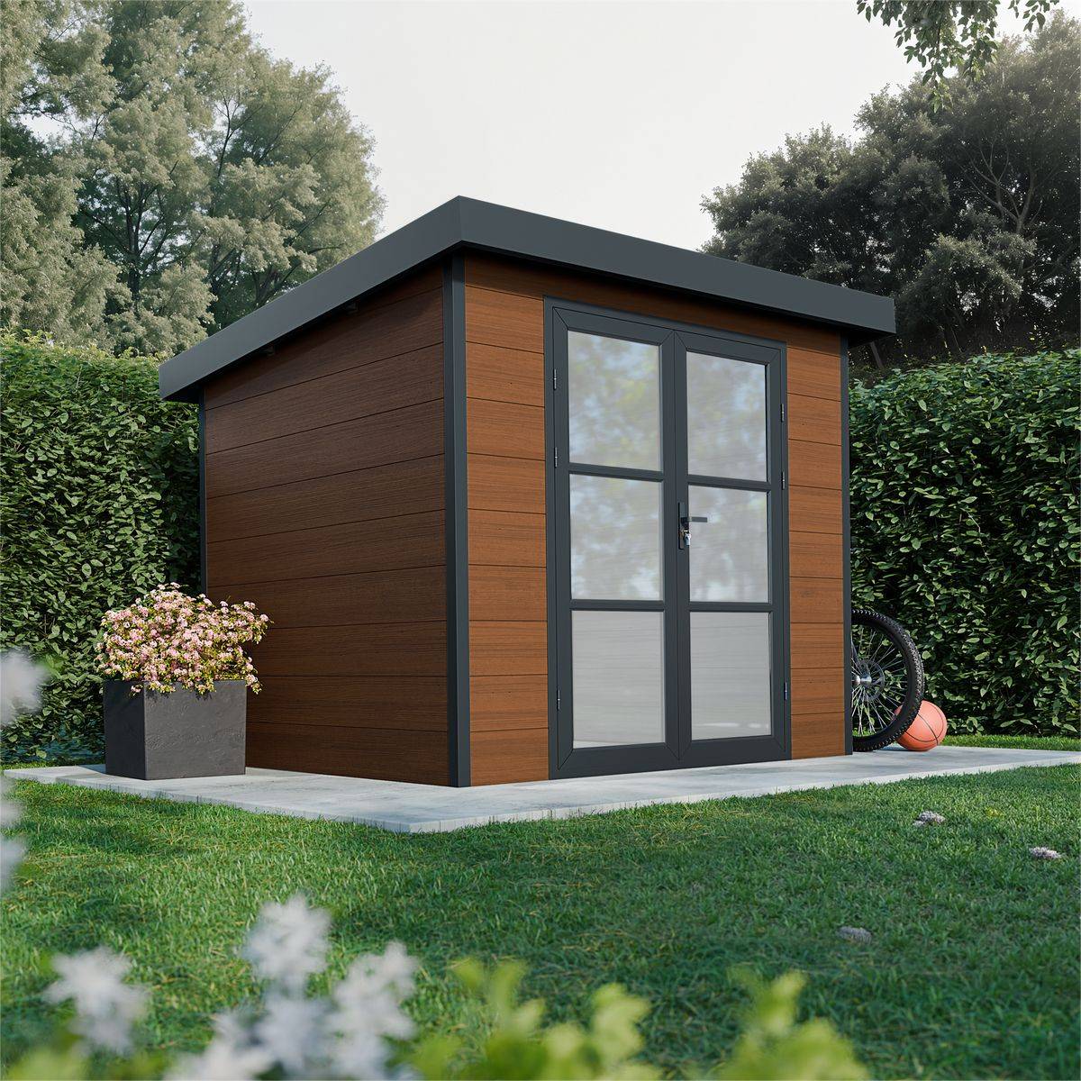 Direct Abris - Abri de Jardin Composite ALMA - 5m2 - Brun - Cabane de jardin