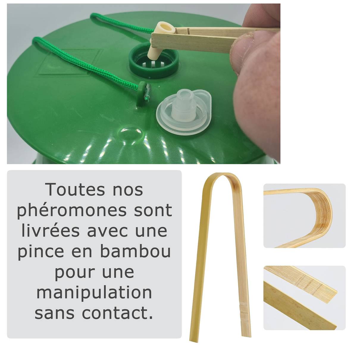 SOLUPHERO - Kit 1 Piège Funnel + 6 Phéromones Mineuse Marronnier Bio - Efficacité par Capsule de 4 à 6 Semaines - Phéromone de Contrôle - Imagen 3