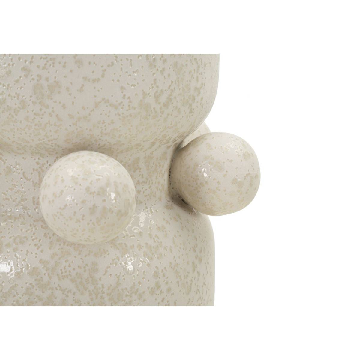 Paris Prix - Vase Cylindrique en Céramique "Bubbles" 28cm Crème - Image 4