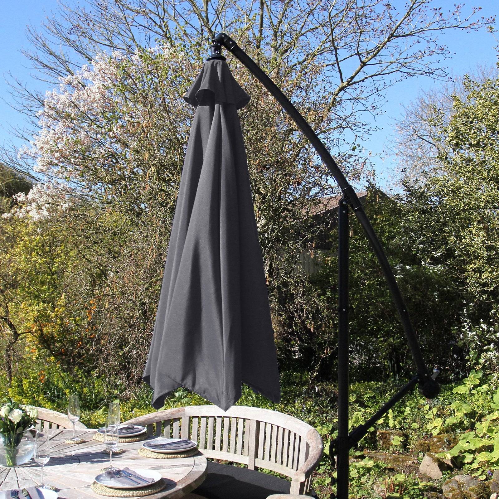 Monstershop - Parasol Cantilever Gris 3m x 3m x 2.5m - Image 4