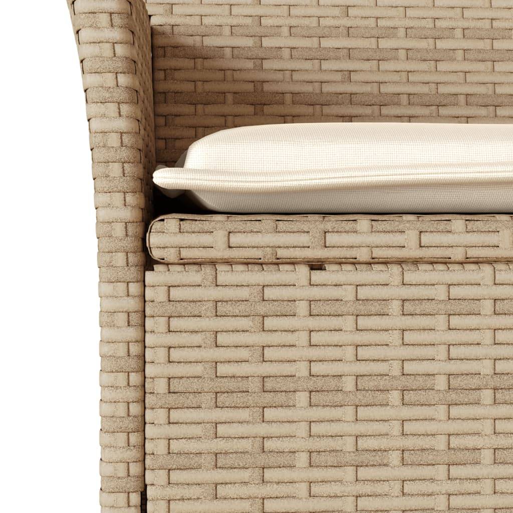 Maison Chic - Ensemble de 3 pcs table de jardin et chaises avec coussins - mobilier de jardin beige rotin acacia-JU2582 - Image 5