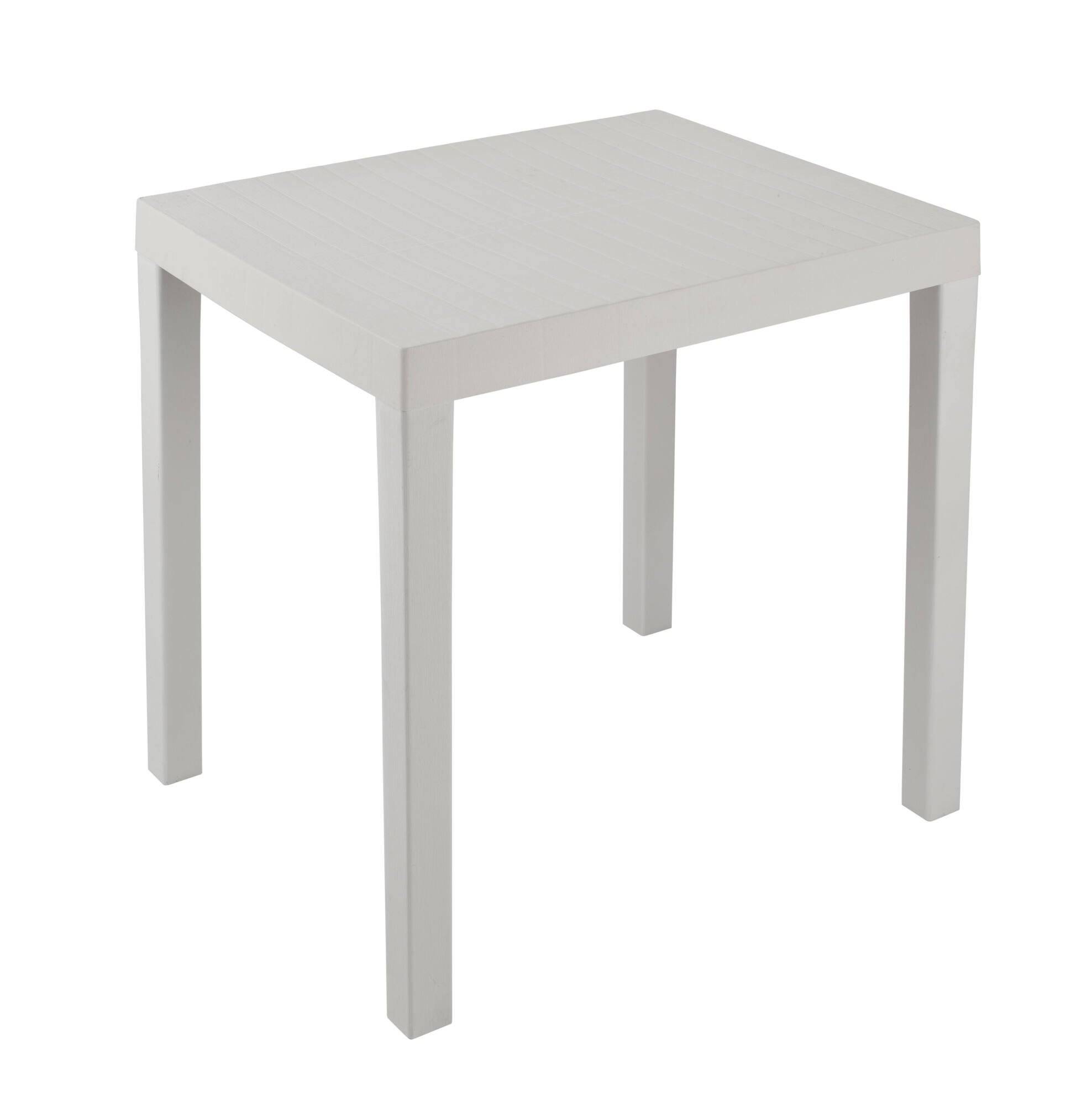 Dmora - Salon d'extérieur Ortisei, Composition de jardin avec 1 table rectangulaire et 2 chaises pliantes, Salon intérieur et extérieur de Pic Nic, Blanc - Imagen 5