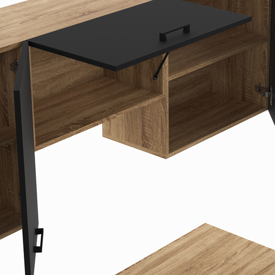 Cuisine complète 240 cm SUBTIL avec plan de travail 7 éléments bois et noir - Image 6
