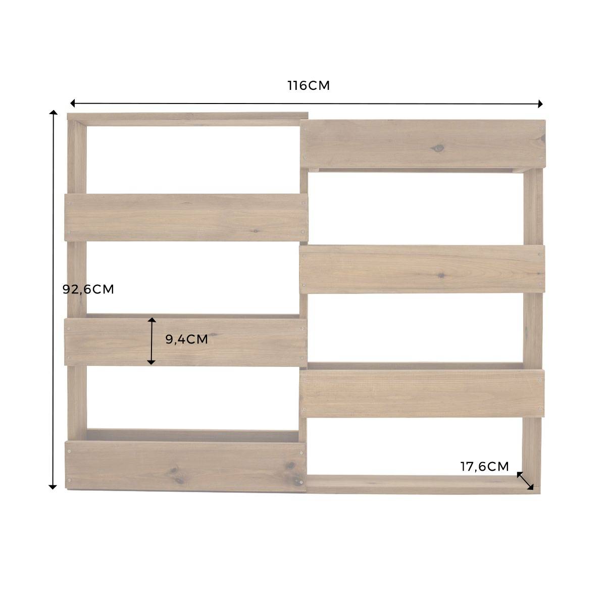Etagère à plantes murale en bois 6 bacs - Cémonjardin - Imagen 4