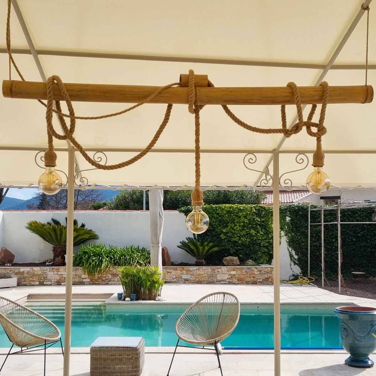 Pack Toile Pergola Ivoire 3x4 m + Sandow Ivoire 20m - Bâche Pergola prête à poser XP640PR Garantie 10 ans TECPLAST - Image 3