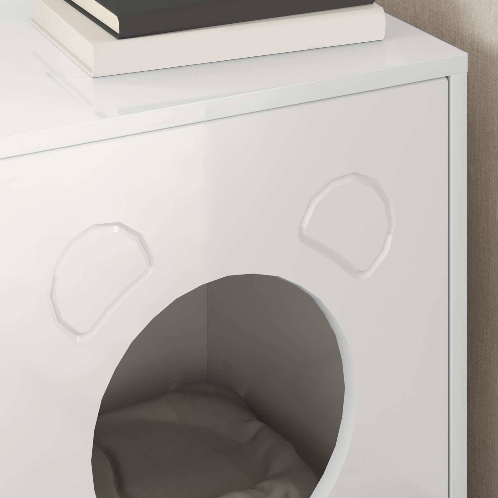 Cube Chat Design Brillant Repos Blanc 53cm pour Petit Chat Moderne - ComfortXL Outdoor Living - Image 4