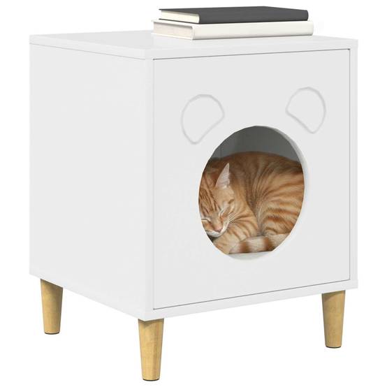 Cube Chat Design Brillant Repos Blanc 53cm pour Petit Chat Moderne - ComfortXL Outdoor Living - Image 3