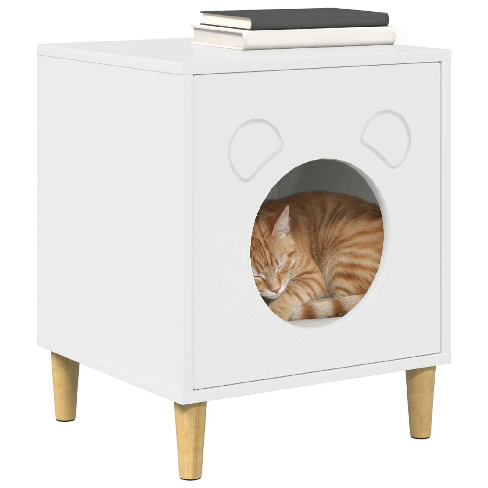 Cube Chat Design Brillant Repos Blanc 53cm pour Petit Chat Moderne - ComfortXL Outdoor Living - Image 3