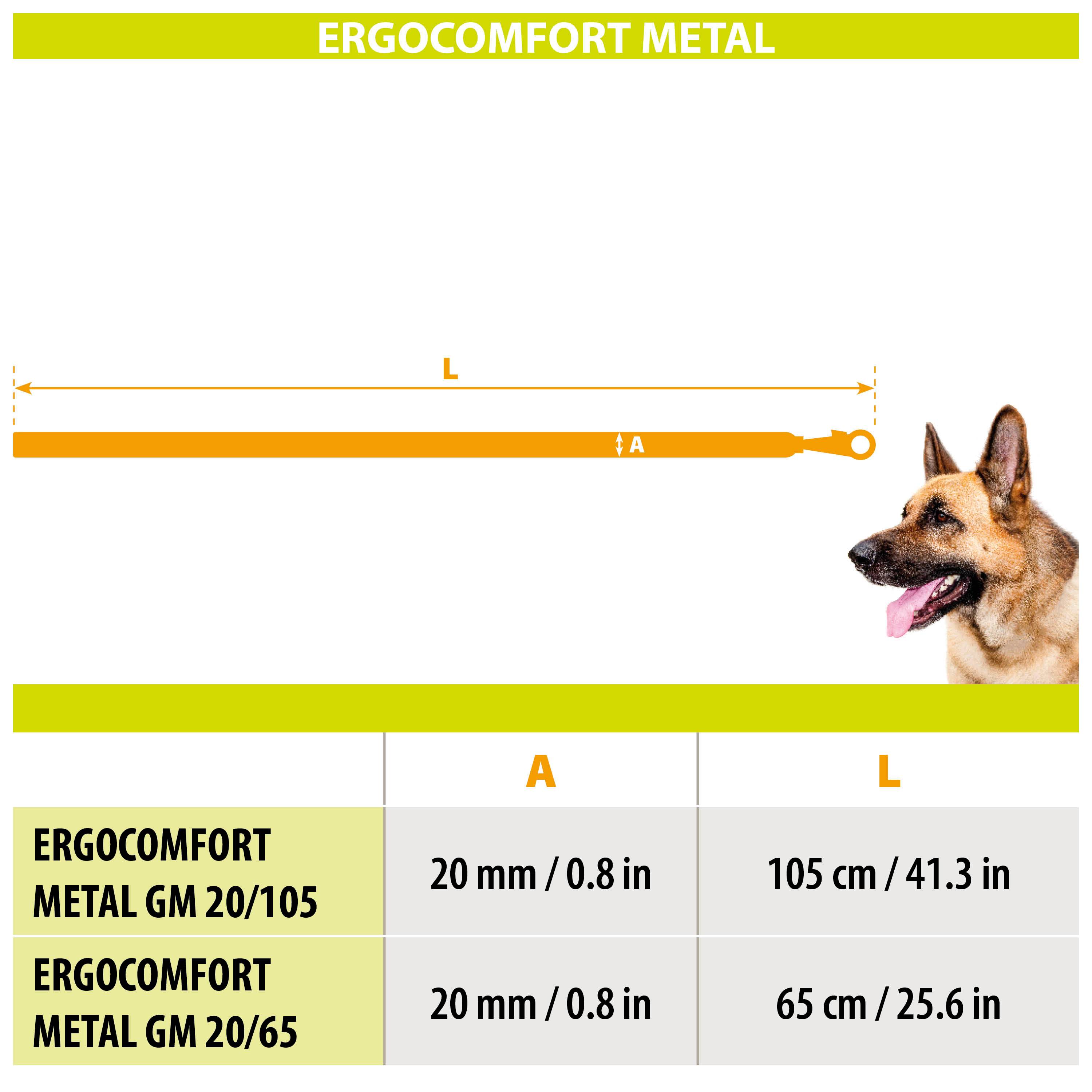 Ferplast - Laisse pour chien en métal anti-morsure Ferplast ERGOCOMFORT METAL, Poignée ergonomique, Rembourrage doux, Longueur 105 cm. - Imagen 2