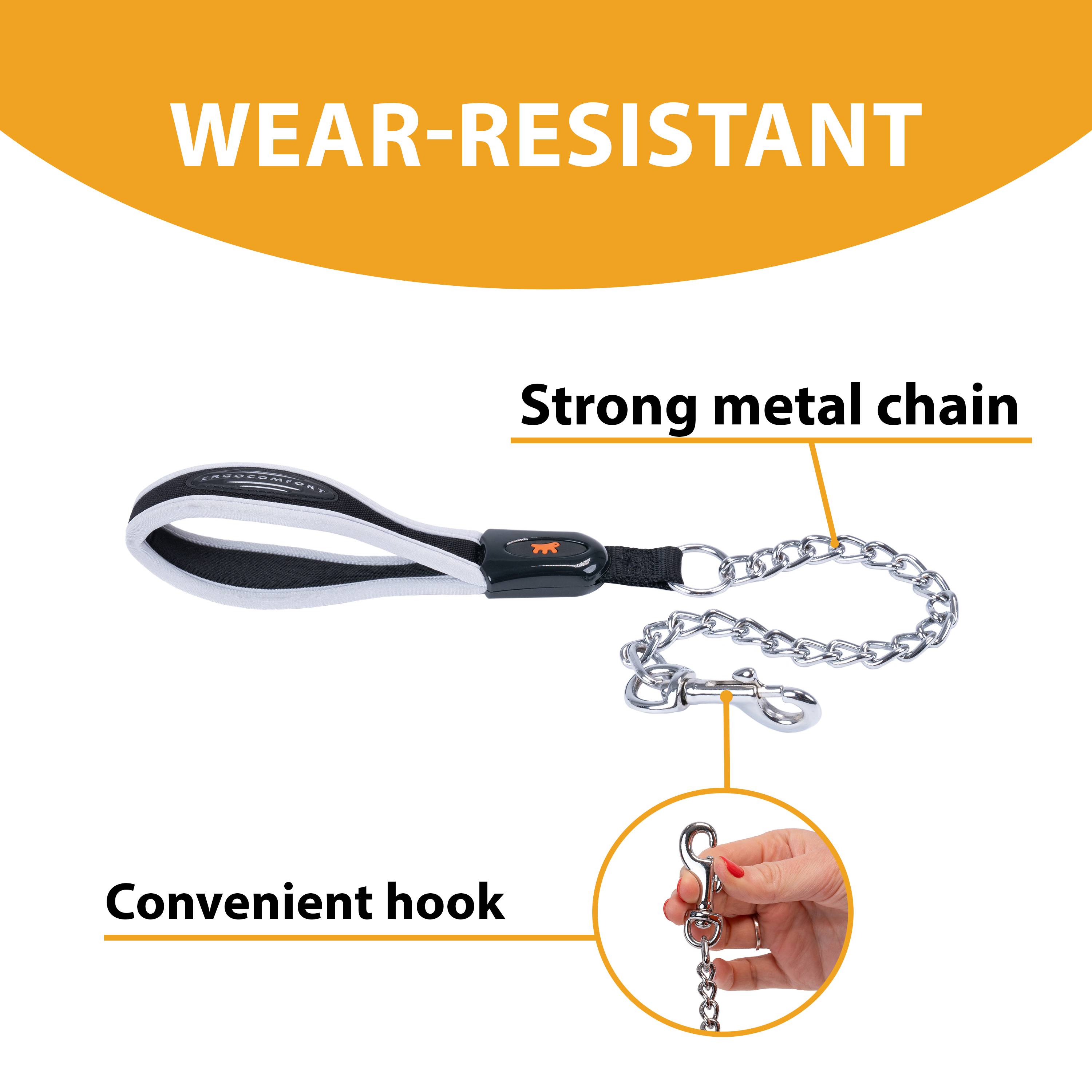 Ferplast - Laisse pour chien en métal anti-morsure Ferplast ERGOCOMFORT METAL, Poignée ergonomique, Rembourrage doux, Longueur 105 cm. - Imagen 6