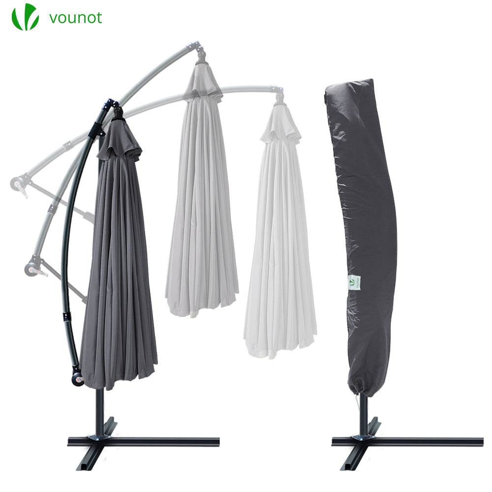 Vounot - Parasol déporté inclinable 3M avec housse de protection gris - 18 Baleines - Hauteur ajustable, inclinaison réglable, rotatif 360° - VOUNOT® - Image 4