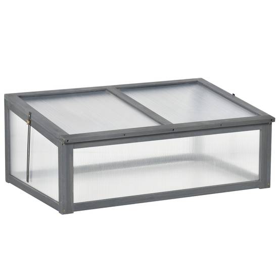 ComfortXL - Mini serre bois terrasse protection hivernale 100x65x40cm gris - ComfortXL Outdoor Living - Image 2