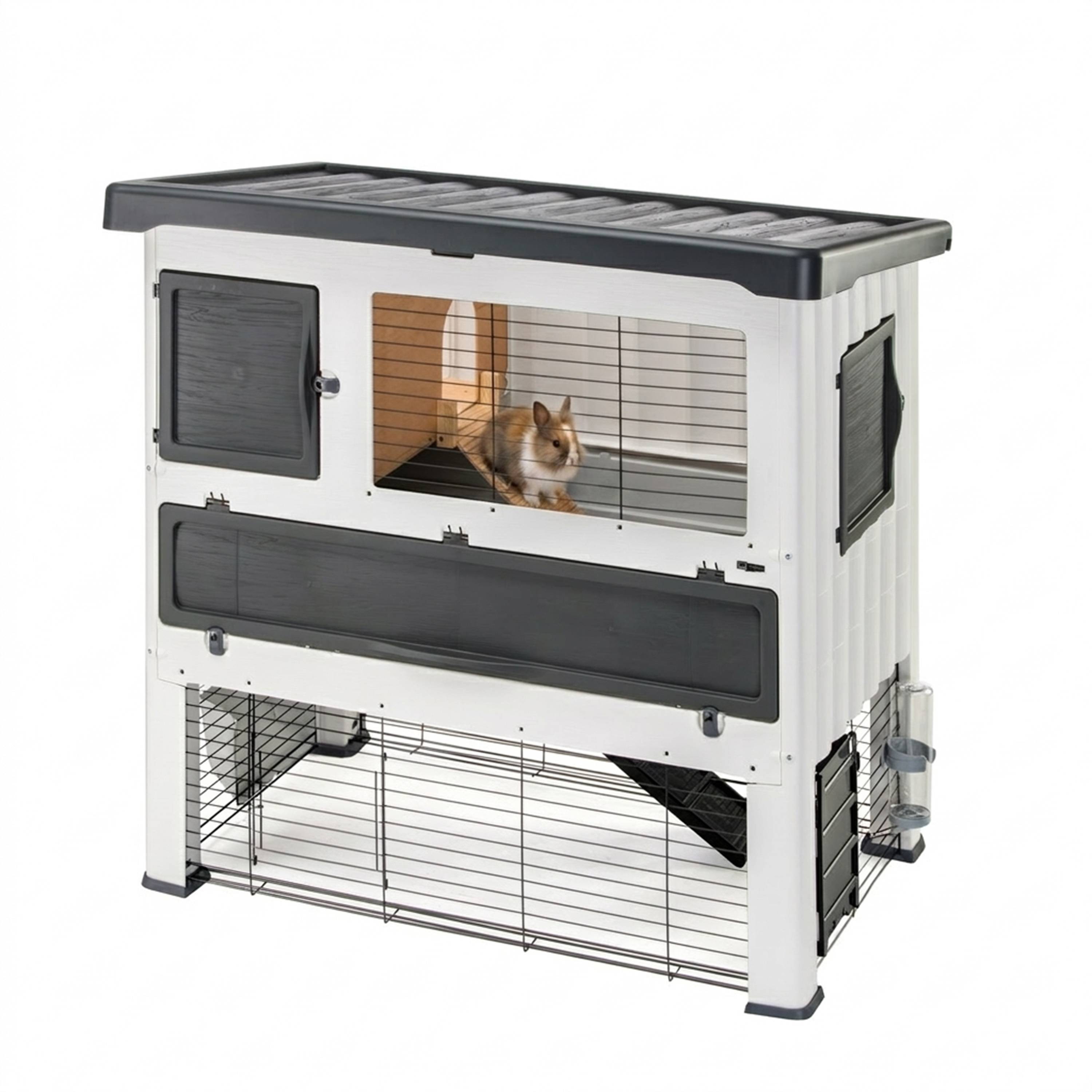 Ferplast - Ferplast Cage Lapin GRAND LODGE 120, Clapier Lapin Extérieur 2 Étages, Lapins, Cobayes, Enclos Lapin, Animaux Domestiques, avec Maisonnette et - Imagen 4
