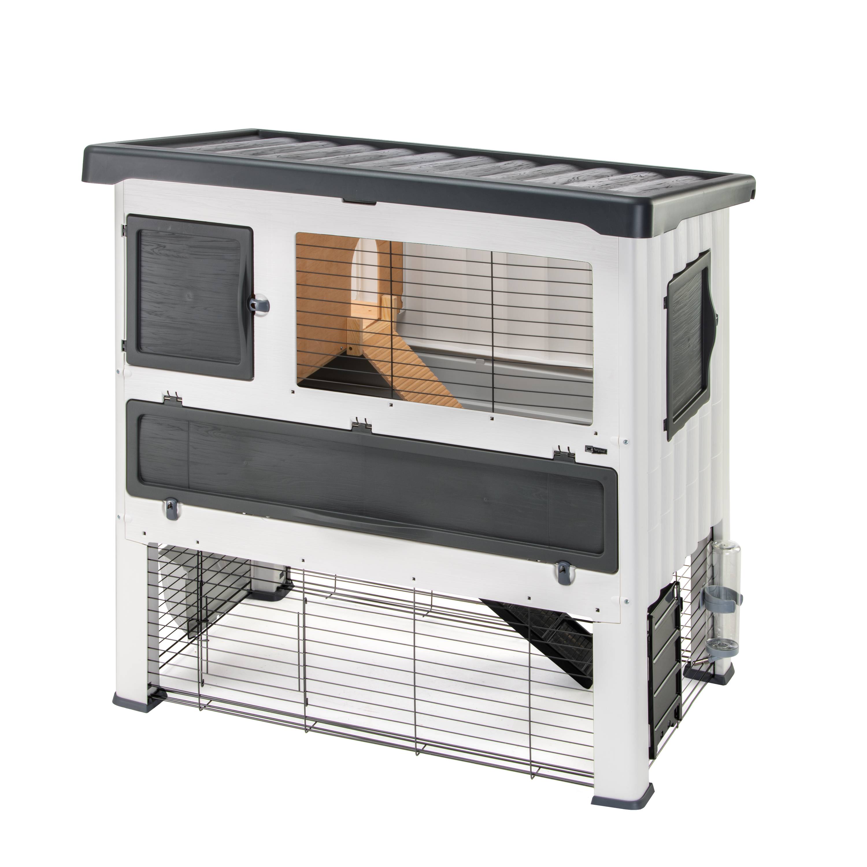 Ferplast - Ferplast Cage Lapin GRAND LODGE 120, Clapier Lapin Extérieur 2 Étages, Lapins, Cobayes, Enclos Lapin, Animaux Domestiques, avec Maisonnette et - Imagen 1