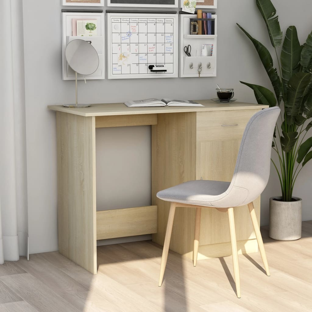 Vidaxl - Bureau Chêne sonoma 100x50x76 cm Bois d‚Äôingénierie - vidaXL - Imagen 2