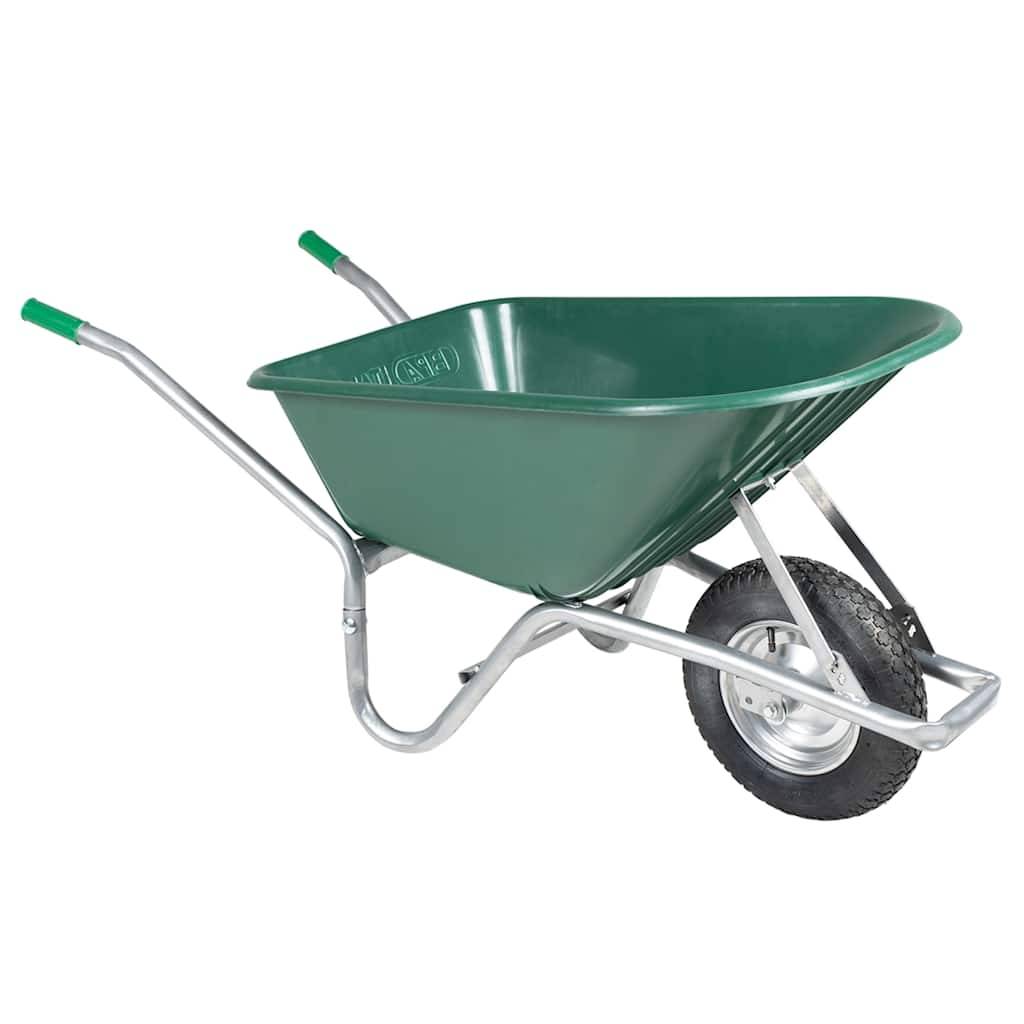 PANGIVO - Brouette acier galvanisé et plastique vert 140 x 63 x 65 cm - PANGIVO