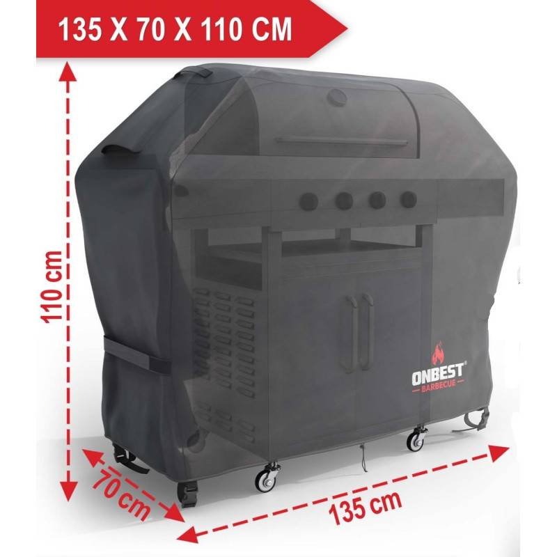 Housse de barbecue 135x70x110cm Imperméable extérieur Taille L - Image 2