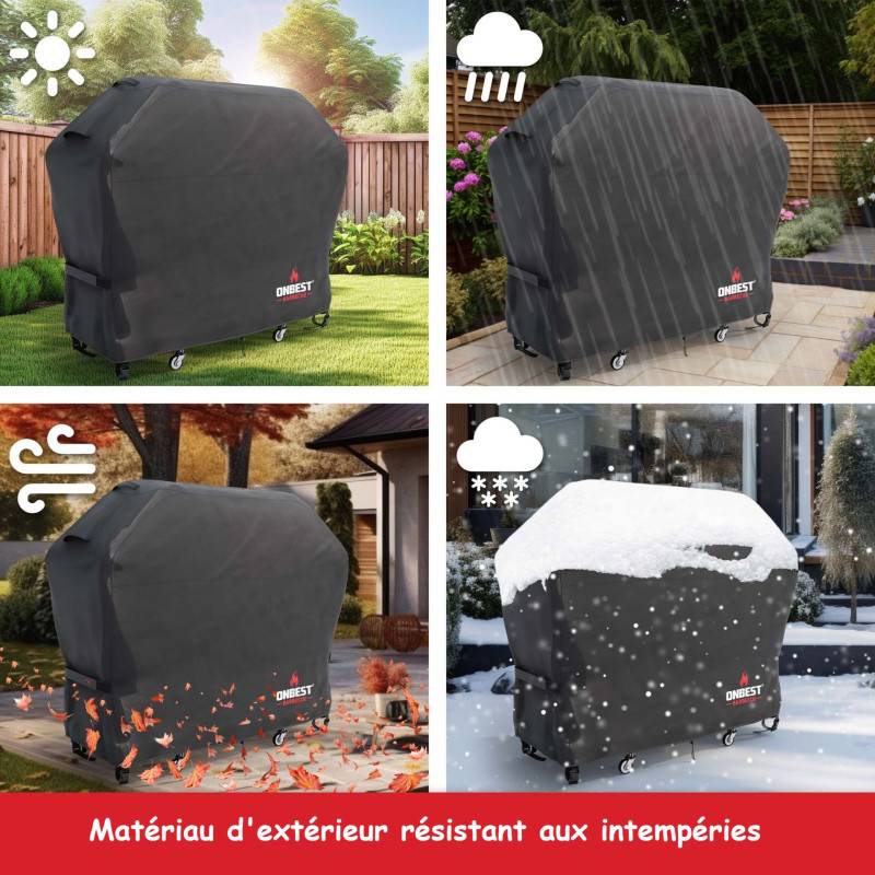 Housse de barbecue 135x70x110cm Imperméable extérieur Taille L - Image 6