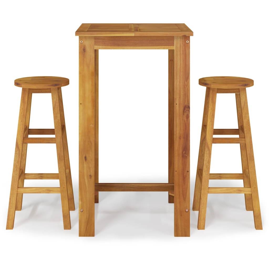 Maison Chic - Ensemble de 3 pcs bar de jardin - Mobilier d'extérieur - Mobilier de jardin bois d'acacia solide-JU2128 - Image 1