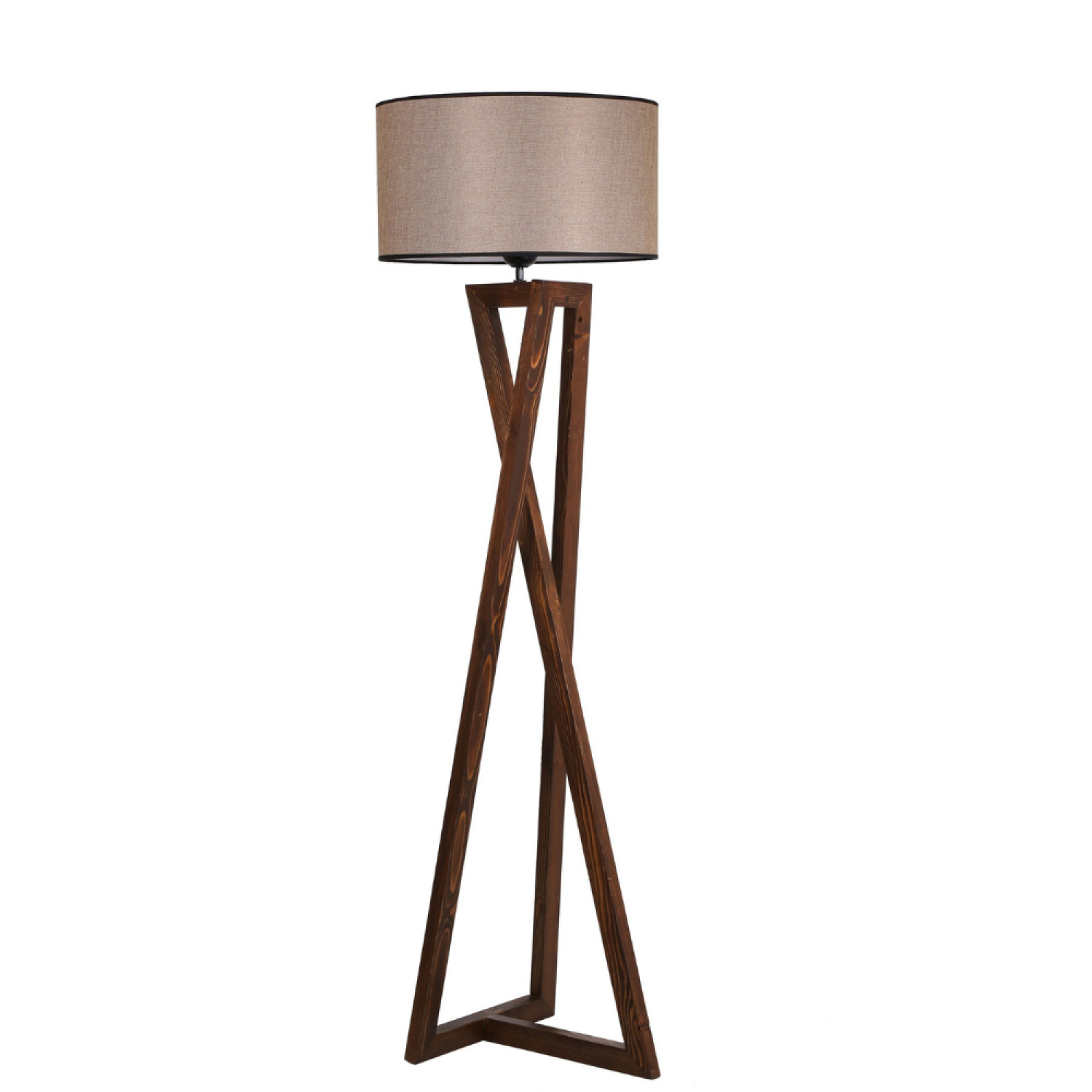 Concept Usine - Lampadaire design bois et tissu CHLOE - Image 1