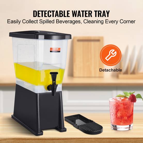 VEVOR Distributeur boissons 11 L, plastique, robinet, couvercle. Jus, limonade. - Image 5