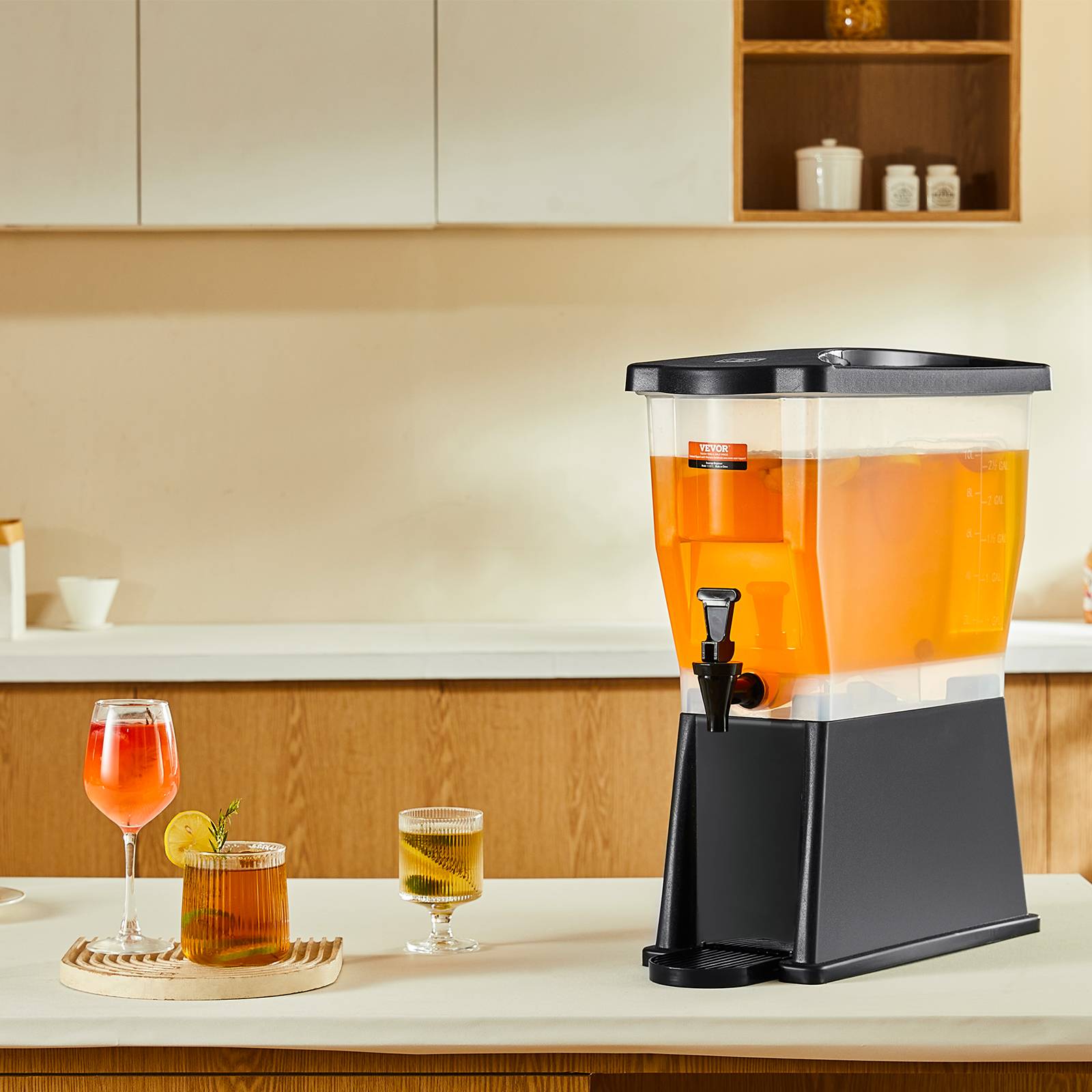 VEVOR Distributeur boissons 11 L, plastique, robinet, couvercle. Jus, limonade. - Image 8