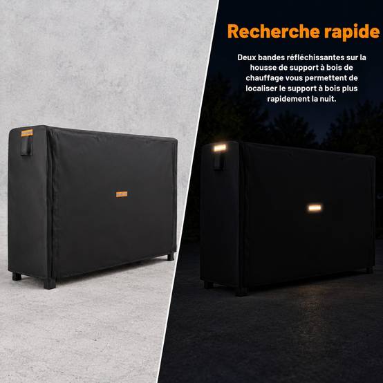 Housse de Protection Bûche 420D Oxford Étanche Ventouse Bandes Réfléchissantes - Image 4