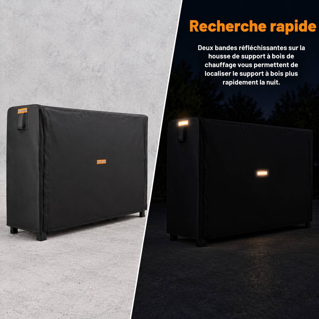 Housse de Protection Bûche 420D Oxford Étanche Ventouse Bandes Réfléchissantes - Image 4
