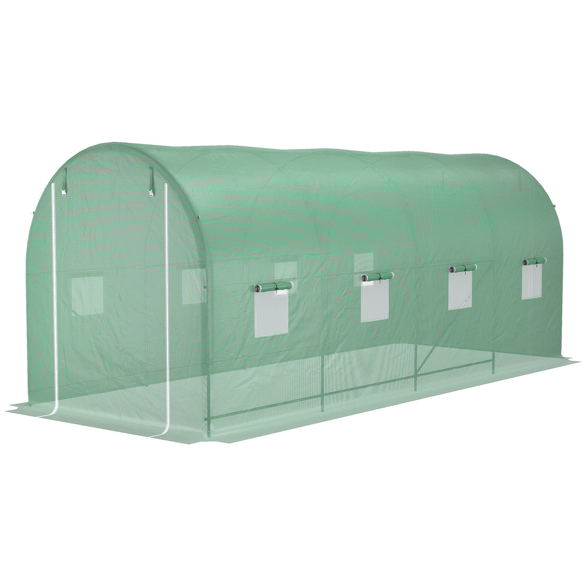 ComfortXL - Serre tunnel acier PE pour plantations rendement optimal 500x200cm Vert - ComfortXL Outdoor Living - Image 2