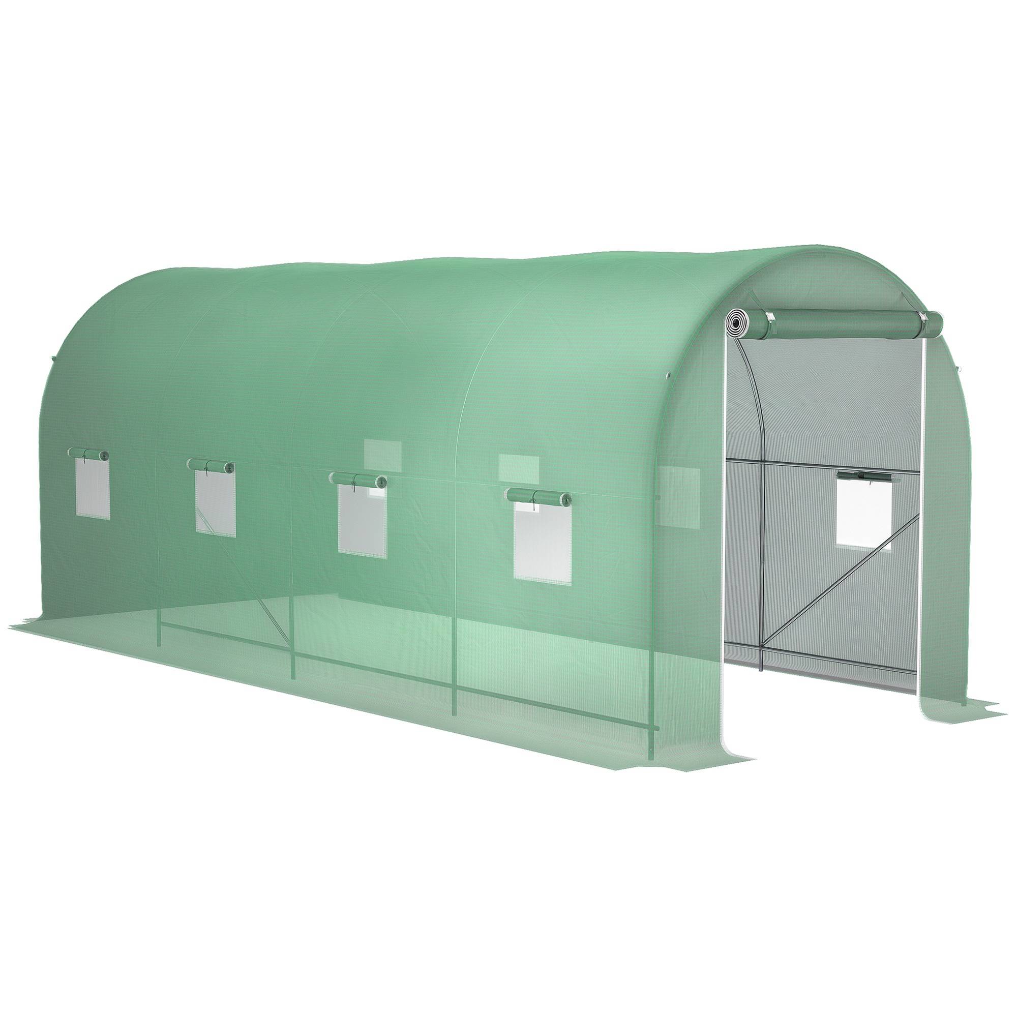 ComfortXL - Serre tunnel acier PE pour plantations rendement optimal 500x200cm Vert - ComfortXL Outdoor Living - Image 1