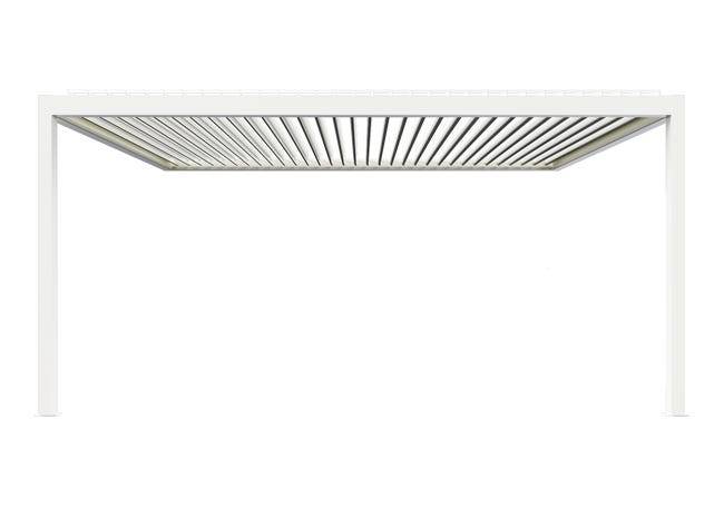 Pergola Bioclimatique Aluminium Adossée Motorisée Éclairée 5x3,5 Blanc SV ORIAL France - Image 8