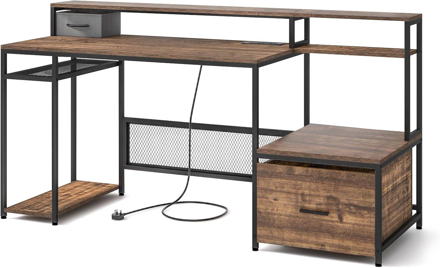 Bureau D'ordinateur Industriel 100cm Avec Tiroir – Poste De Travail – Neuf