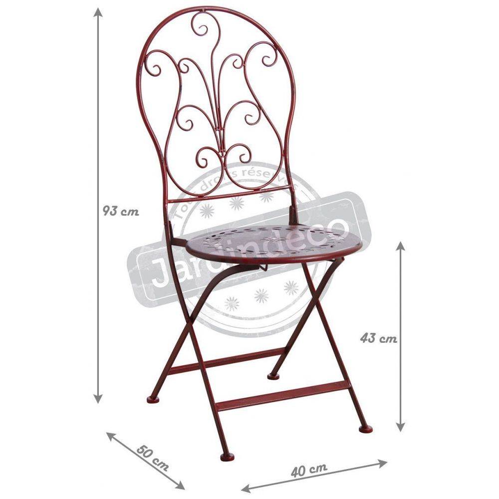 Aubry Gaspard - Chaise de terrasse pliante en métal - Imagen 2