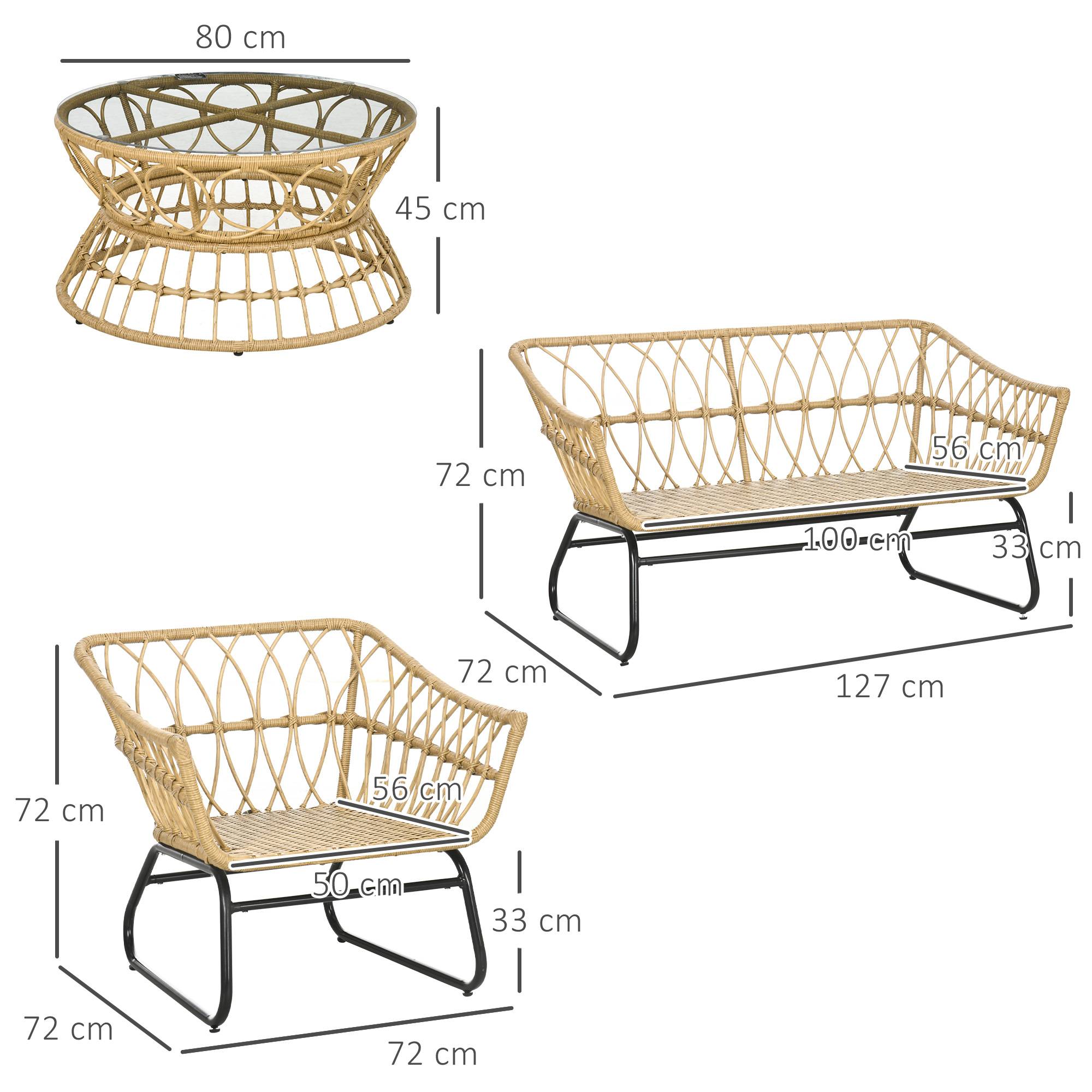 ComfortXL - Salon de jardin 4 places résine tressée terrasse canapé et table sable - ComfortXL Outdoor Living - Image 5