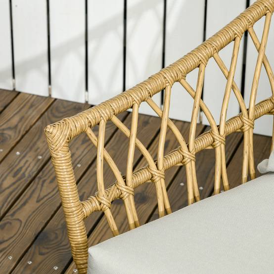 ComfortXL - Salon de jardin 4 places résine tressée terrasse canapé et table sable - ComfortXL Outdoor Living - Image 10