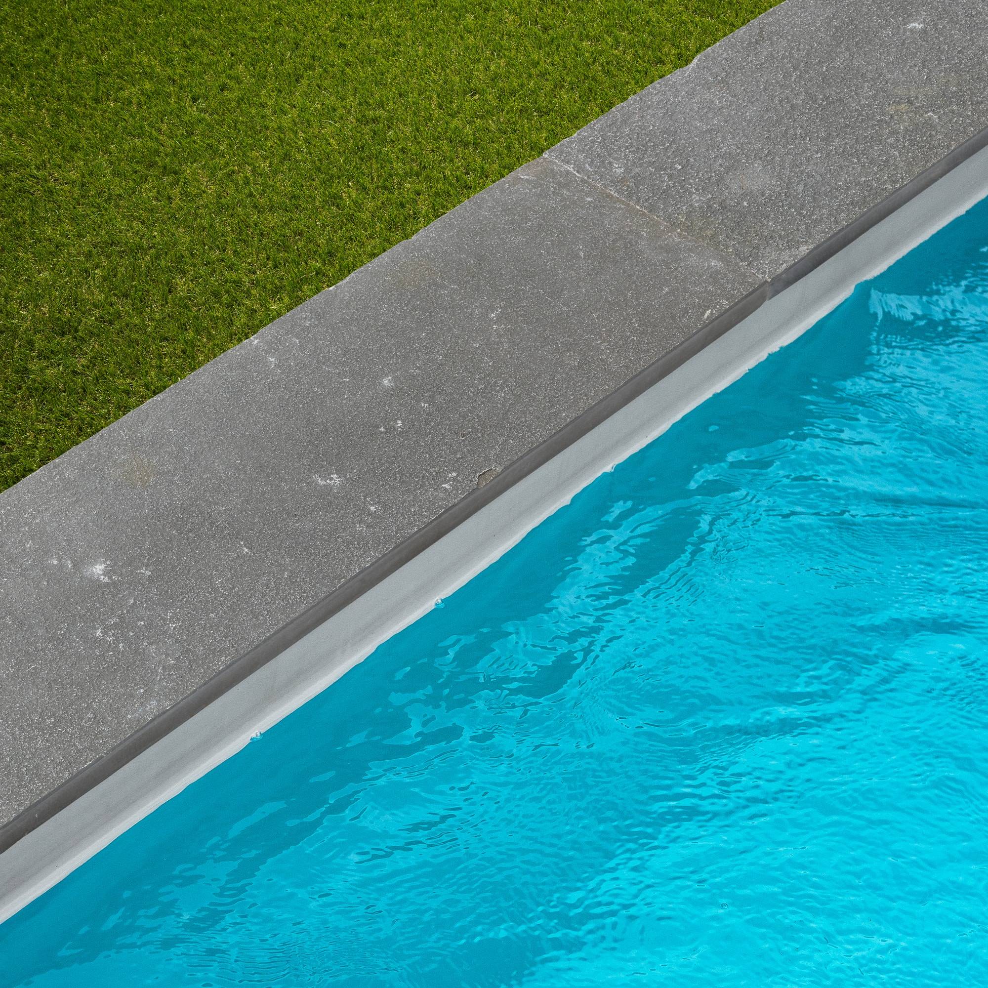 RO'MA Nature - Margelle de piscine Pierre de Tandur Gris 100x30x3 cm Bord Droit (à l'unité) - RO'MA NATURE