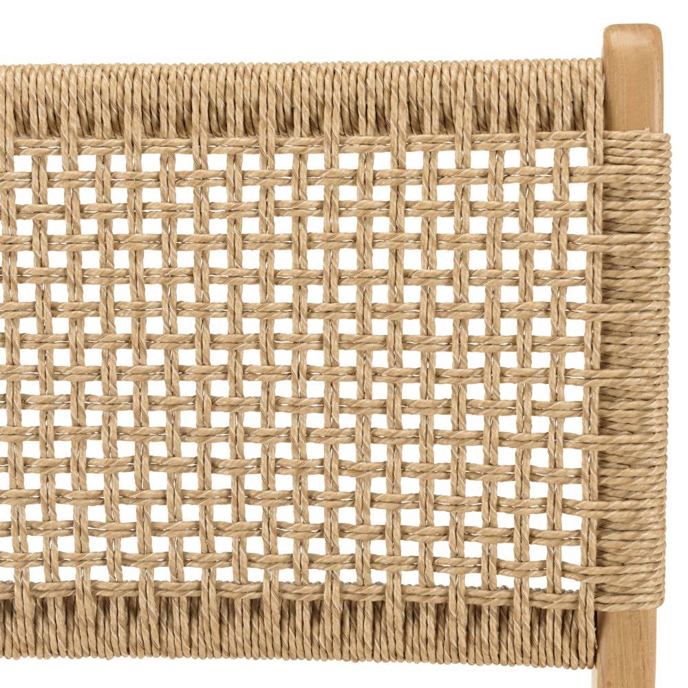 Macabane - VALERIA - Lot de 2 chaises jardin en bois de teck naturel rotin beige - Imagen 5