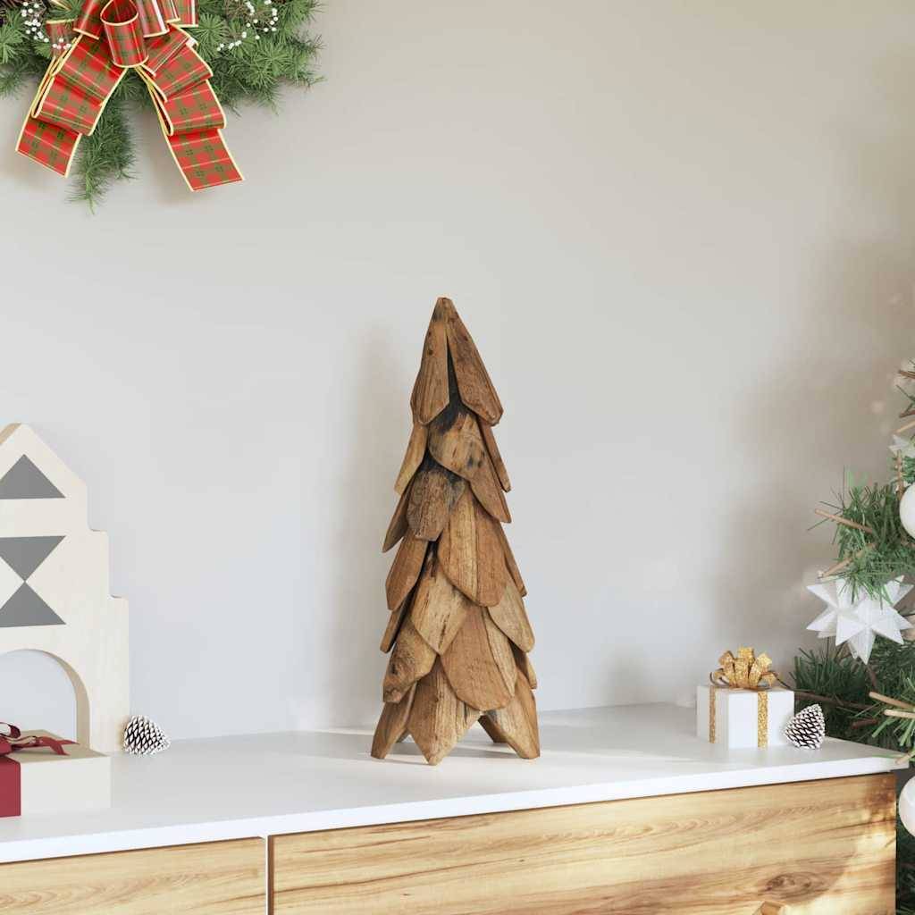 Petit sapin de Noël en bois de teck décoration moderne pour salon 50 cm – ComfortXL Outdoor Living - Image 3