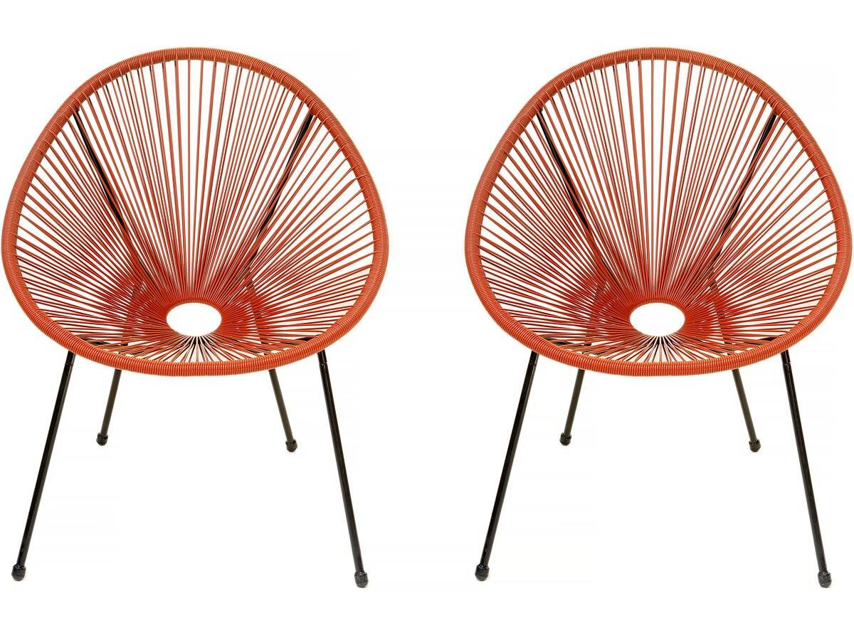 Lot De 2 Fauteuils De Jardin "ania" - Rouge -habitat Et Jardin - Imagen 1