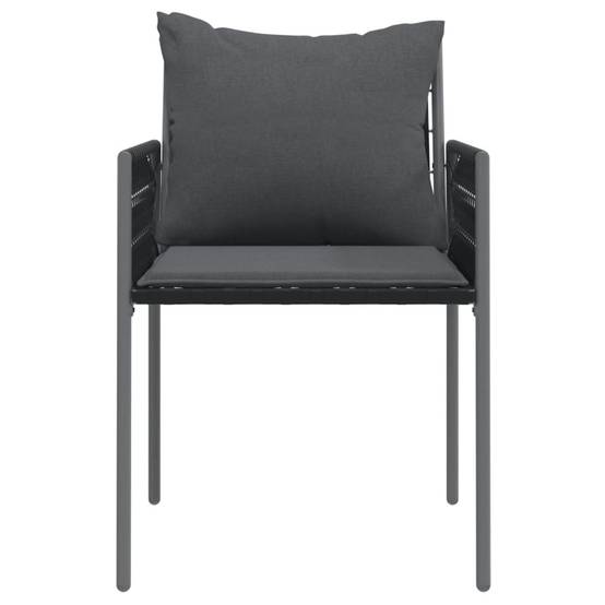 PANGIVO - Chaises de jardin rotin noir 54 x 61 x 83 cm avec coussins - PANGIVO - Image 4