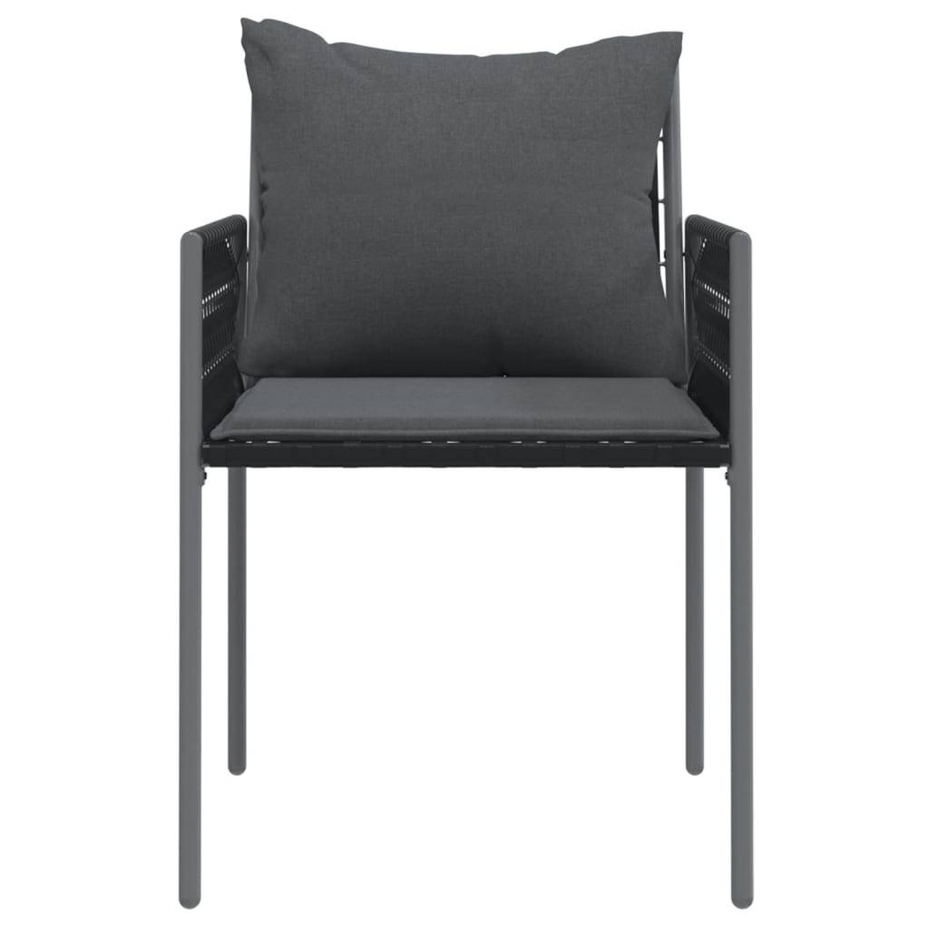 PANGIVO - Chaises de jardin rotin noir 54 x 61 x 83 cm avec coussins - PANGIVO - Image 4