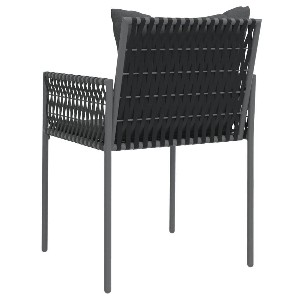PANGIVO - Chaises de jardin rotin noir 54 x 61 x 83 cm avec coussins - PANGIVO - Image 6
