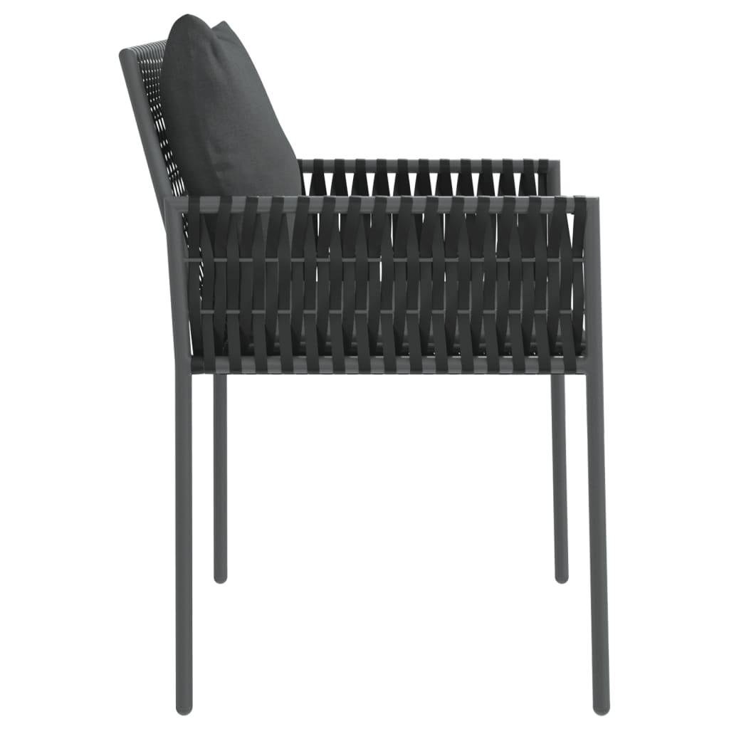 PANGIVO - Chaises de jardin rotin noir 54 x 61 x 83 cm avec coussins - PANGIVO - Image 5