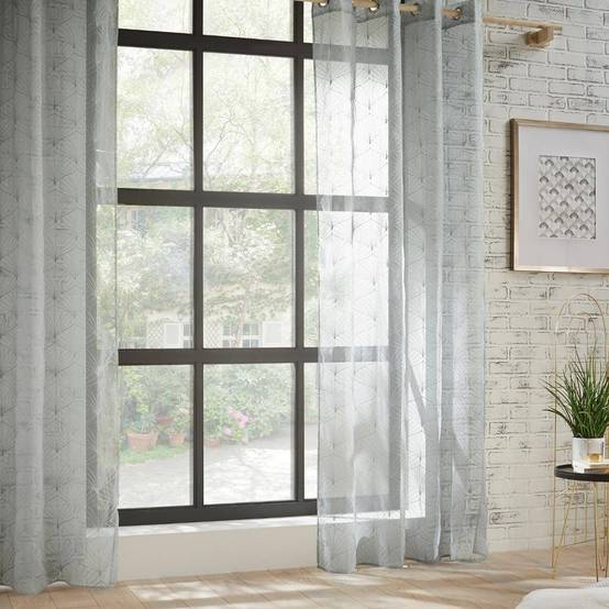 Atmosphera - Voilage "Mia" gris 140x240cm - Atmosphera Créateur d'intérieur - Image 3