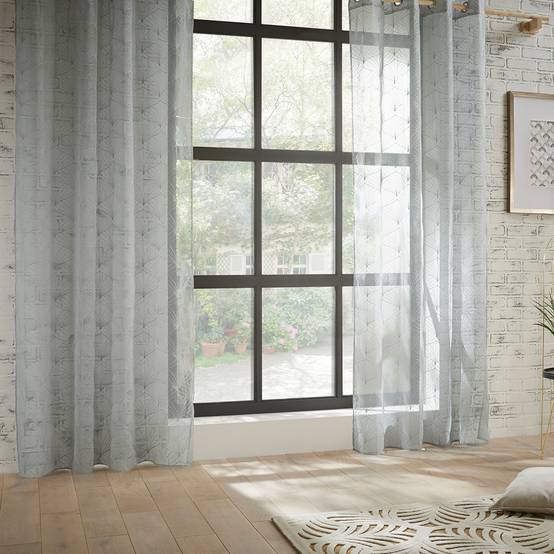 Atmosphera - Voilage "Mia" gris 140x240cm - Atmosphera Créateur d'intérieur - Image 1