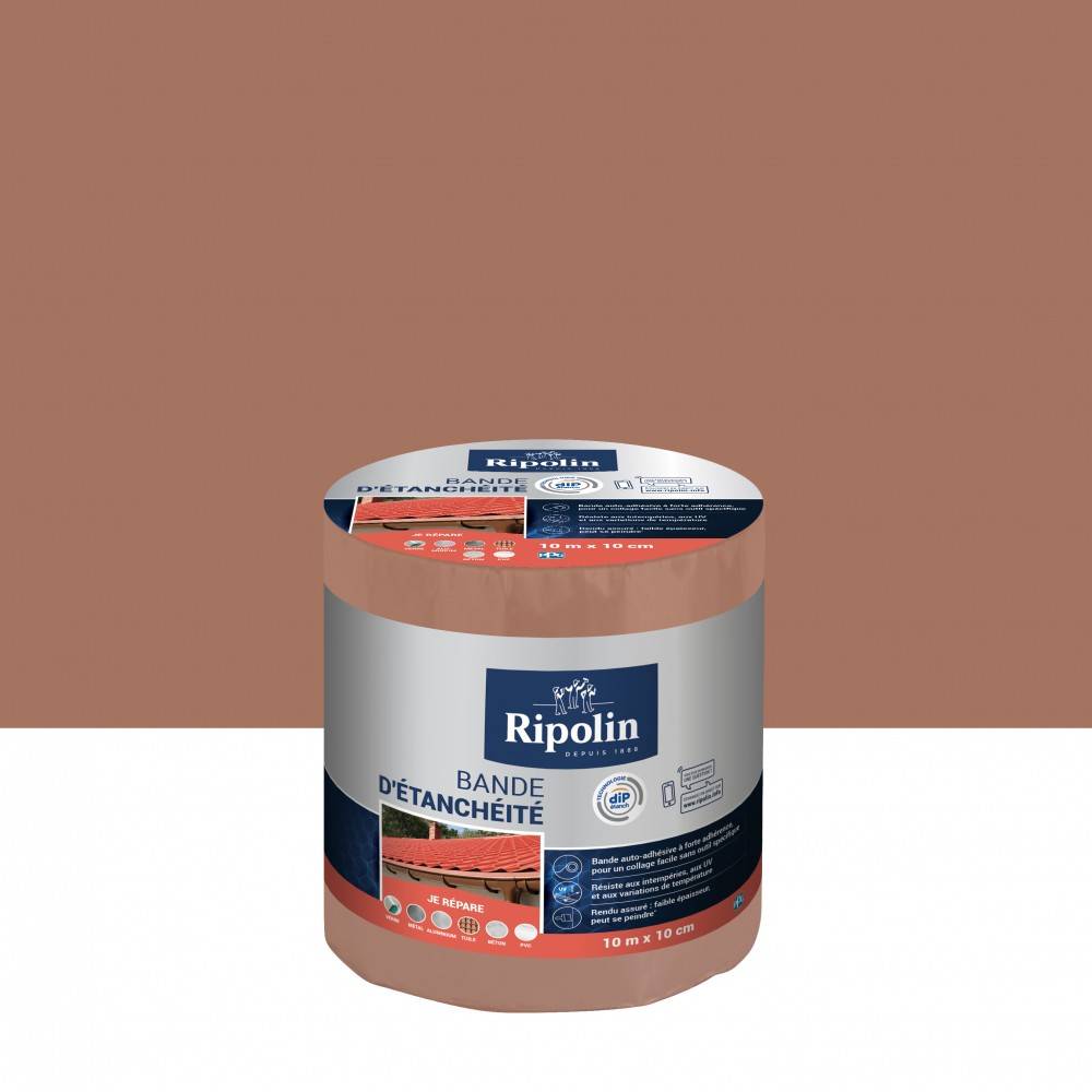Ripolin - Bande d'étanchéité Adhésive ripolin, 10 m x 10 cm, terre cuite - Image 1