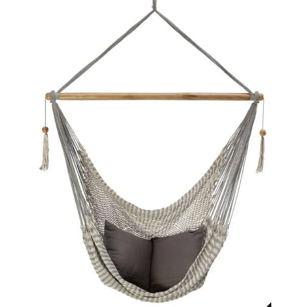Hamac Del Sol - Hamac Chaise Jinopete XL Blanc et Gris- Hamac del Sol - Imagen 1
