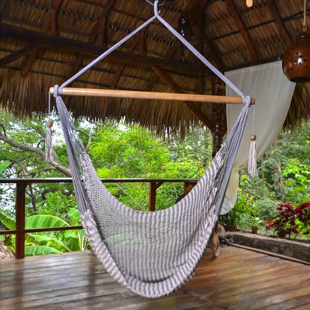 Hamac Del Sol - Hamac Chaise Jinopete XL Blanc et Gris- Hamac del Sol - Imagen 2