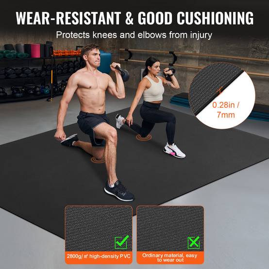 VEVOR Tapis de yoga antidérapant tapis d'entraînement 2750 x 1830 mm pilates - Image 4